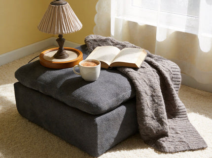 Full Compressed Ottoman - Dark Gray