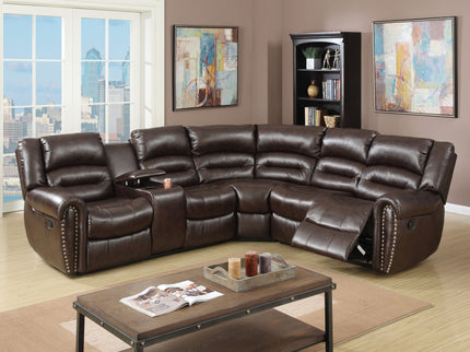 Reclining Sectional Sofa With Console