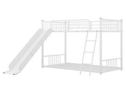 Metal Bunk Bed With Slide, Durable Steel Frame