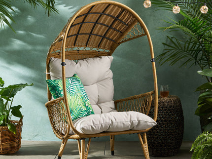 Outdoor Wicker Standing Basket Chair With Cushion