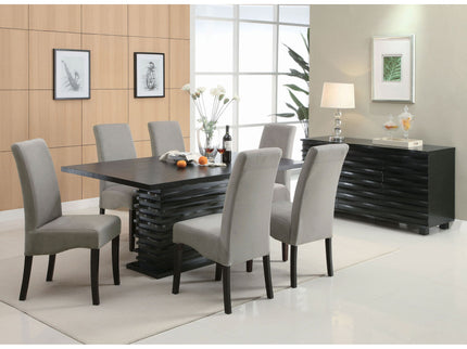 Upholstered Dining Chair Soft Padded Seat And Flared Back Design (Set of 2) - Gray