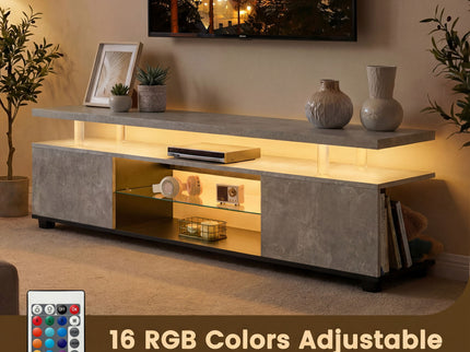 TV Stant With LED And Large Side Cabinet