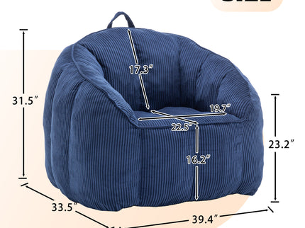 Giant Bean Bag Chair Sofa For Living Room - Dark Blue