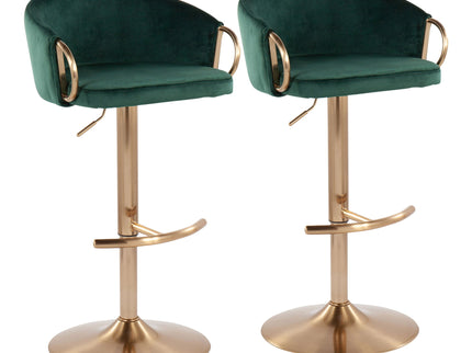 Claire - Contemporary / Glam Adjustable Bar Stool (Set of 2)