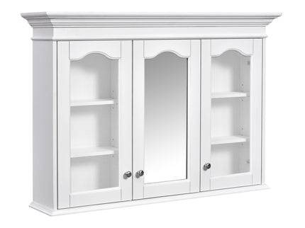 Medicine Cabinet With Mirror Door And Adjustable Shelves, Wall-Mounted Bathroom Storage Cabinet - White