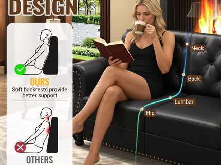 Upholstered Sofa With Nailhead Trim, Rolled Armrests With Ottoman