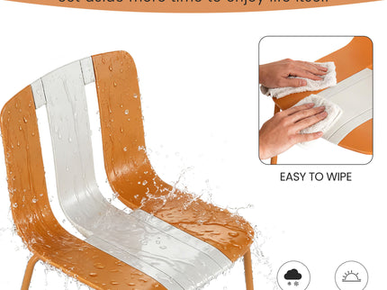 Modern Striped Blocking Single Chairs (Set of 4)