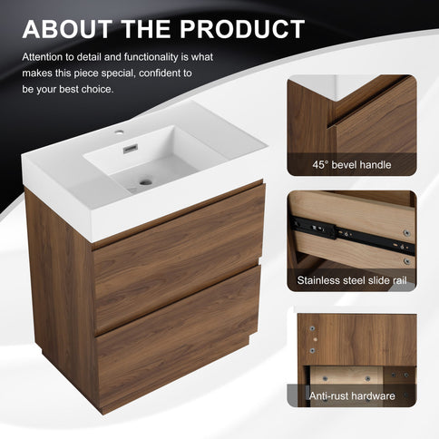 Modern Freestanding Bathroom Vanities With Single Sink Combo
