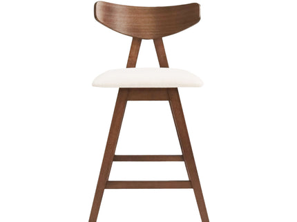 Mid Century Modern Counter Stool With V Shape Frame And Upholstered Seating