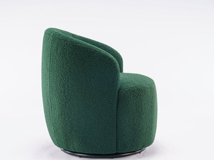 Teddy Fabric Swivel Accent Armchair Barrel Chair With Powder Coating Metal Ring