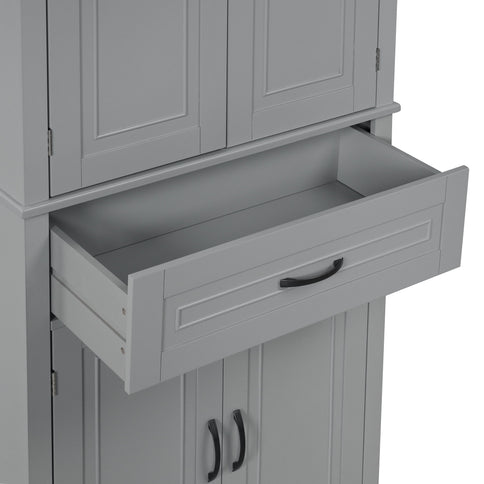 Bathroom Storage Cabinet With Doors And Drawer, Adjustable Shelf