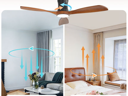 48" Ceiling Fan With Light, Dimmable LED With Memory, Quiet DC Motor - Matte Black