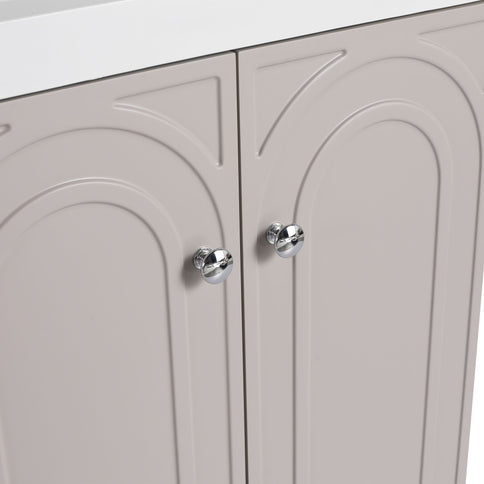 Contemporary Freestanding Bathroom Vanity With Resin Sink & Soft-Close Cabinet Doors