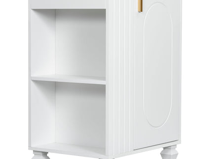 Classic Retro Bathroom Vanity With Sink, Door Shelf, Side Open Storage Frame