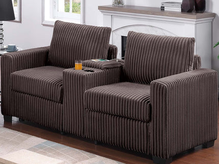Modern Style 2 Piece Sofa Set With Cup Holders & Charging Port
