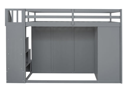 Loft Bed With Built In Wardrobes, Cabinets And Drawers