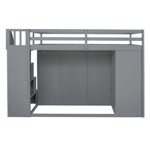 Loft Bed With Built In Wardrobes, Cabinets And Drawers