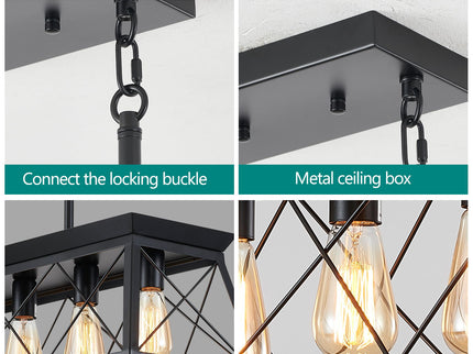 Chandelier Pendant Light For Dining Room Kitchen, 5 Light Fixture With Adjustable Height