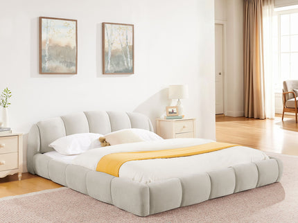 Upholstered Platform Bed Frame, Low Profile Floor Bed, No Box Spring Required