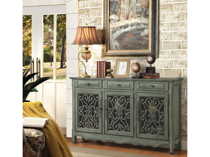 Naomi - 3 Drawer Scrollwork Accent Cabinet - Green