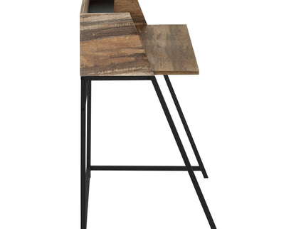 Computer Desk For Home Office, Laptop, Storage Shelves, Marble Look Contemporary & Modern