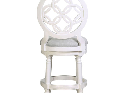 Stool With Back And Swivel Upholstered Seat