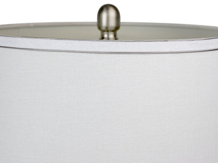 Cairo - Contemporary Table Lamp (Set of 2) - Nickel / White / Silver Trim