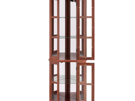 Corner Curio Cabinet With 5 Shelves And Lighting System (E26 Light Bulb Not Included)