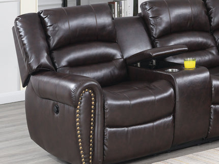 Reclining Sectional Sofa With Console