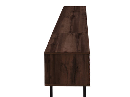 TV Stand For TVs Up To 85" With Closed Storage, Soft Closing Hinges - Walnut