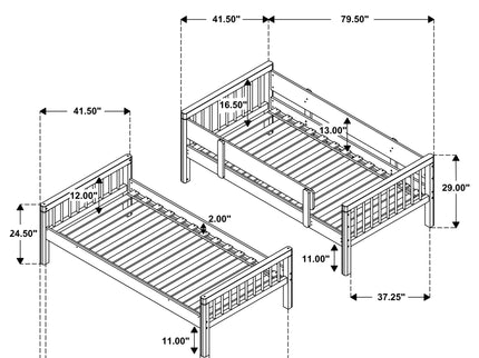 Ponderosa - Twin Over Twin Bunk Bed With Accents - Natural
