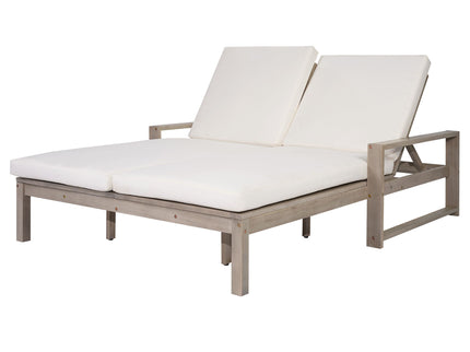 Outdoor Double Lounge Chair With 5 Position Adjustable Backrest