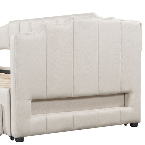 Extendable Daybed With LED Light And 2 Storage Drawers