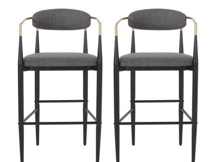 Upholstered Bar Stools With Backs For Kitchen Island (Set of 2)