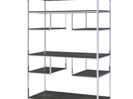 Vonara - Bookshelf - Chrome / Gray / Oak