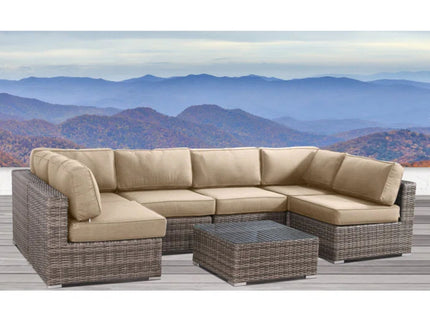 Seating Set With Cushions Handcrafted Wicker Design