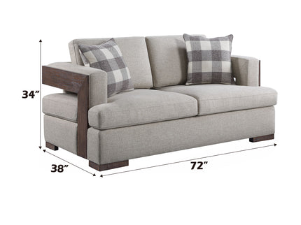 Niamey - Loveseat With 2 Toss Pillows - Walnut