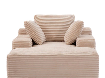 Oversized Chaise Lounge Chair Cozy Cloud Couch With 3 Throw Pillows And Wide Armrest