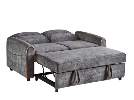Pull Out Sofa Bed With Adjustable 3 Position Backrest, USB Charging Ports, Side Pockets