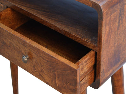 Curved Chestnut Console Table