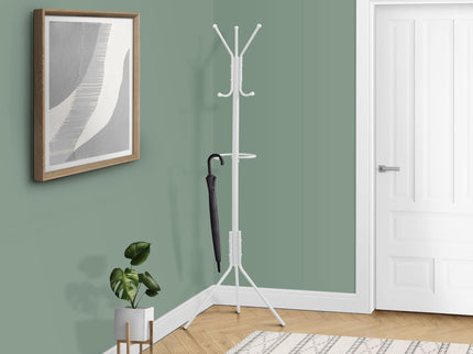 Coat Rack, Hall Tree, Free Standing, Hanging Bar, 6 Hooks, Entryway, Contemporary & Modern