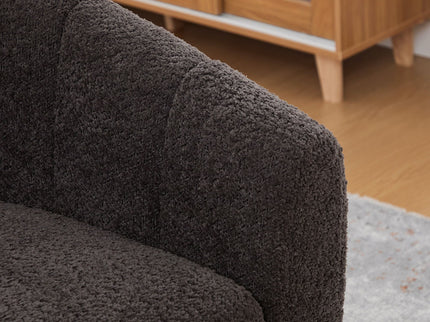 Swivel Upholstered Barrel Chair With Metal Base