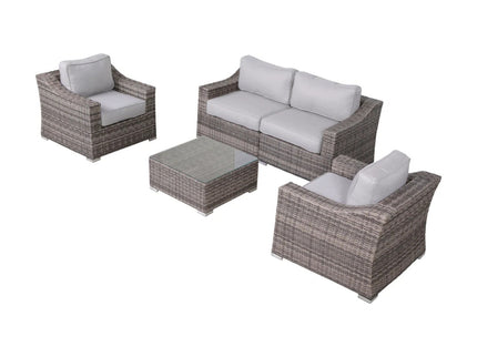 Outdoor Wicker Conversation Set With Cushions, All Weather