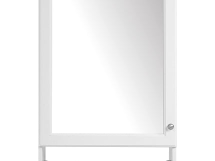3 In 1 Wall Mounted Bathroom Mirror Cabinet With Adjustable Shelf, Soft Close Door, Mirror & Towel Bar - White