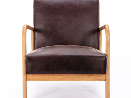 Open Framed Armchair With Cushioning Brown - Dark Brown