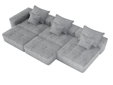 Modern Oversized, Modular Sectional Sofa With Pillows