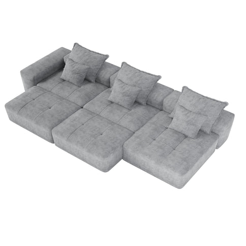 Modern Oversized, Modular Sectional Sofa With Pillows