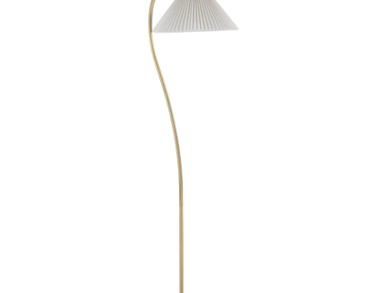 Cassis - Glam / Art Deco Floor Lamp Pleated - Gold / White