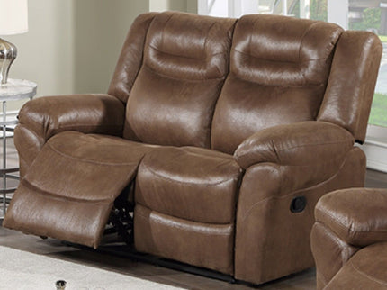 1 Piece Power Reclining Loveseat With USB Port, Fully Upholstered Pillow Arms And Headrest - Brown