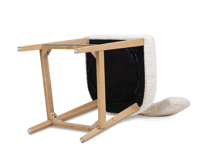 Penny - Round Arched Upholstered Counter Stool (Set of 2) - Travertine Beige